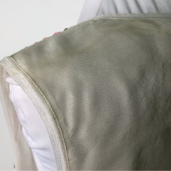 NWT Max Studio Women's White 100% Silk Sleeveless Beaded Blouse Top Size 12 - Picture 9 of 12